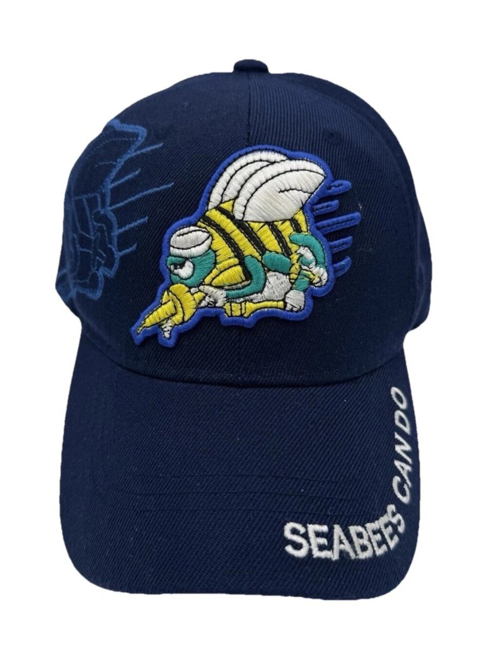 US Navy Seabees Can Do Embroidered Ball Cap Hat Navy Blue Licensed